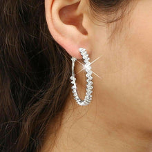 Load image into Gallery viewer, Earrings Silver Crystal Hoop Earrings

