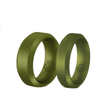 Load image into Gallery viewer, Rings Crocodile Earth Green Bevel Edge Silicone Unisex Ring