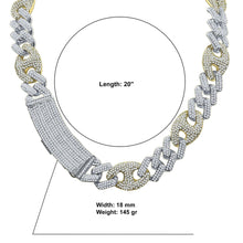 Load image into Gallery viewer, Necklaces 18mm Miami Cuban Silver Gold Chain Necklace