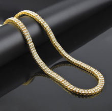 Load image into Gallery viewer, Necklaces 2 Row Tennis 14K Yellow Gold Plated Chain