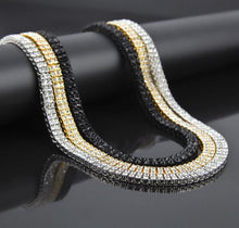 Load image into Gallery viewer, Necklaces 2 Row Tennis 14K Yellow Gold Plated Chain