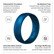 Load image into Gallery viewer, Rings Metallic Blue Silicone Unisex Ring