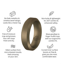 Load image into Gallery viewer, Rings Unisex Dark Bronze Bevel Edge Silicone Ring