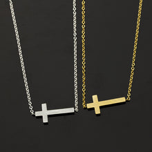 Load image into Gallery viewer, Bracelets Sideways Cross Charm Stretch Chain Bracelet