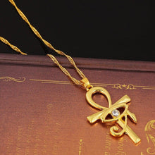 Load image into Gallery viewer, Necklaces Egyptian Ankh Cross Eye of Horus Amulet Necklace