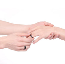 Load image into Gallery viewer, Rings Black Titanium Steel Engraved Band Ring