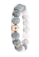 Load image into Gallery viewer, Bracelets Lava Stone Essential Oil Bracelet - Agate Gold