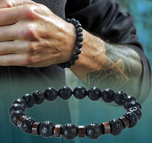 Load image into Gallery viewer, Bracelets Wood and Lava Stone Essential Oil Bracelet