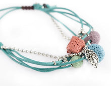 Load image into Gallery viewer, Bracelets Lava Stone Essential Oil Bracelet - Teal Lava Charms