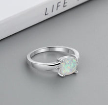 Load image into Gallery viewer, Rings Square Opal Sterling Silver Ring