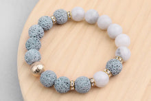 Load image into Gallery viewer, Bracelets Lava Stone Essential Oil Bracelet - Agate Gold