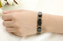 Load image into Gallery viewer, Bracelets Black and Gold Unisex Magnetic Therapy Bracelet