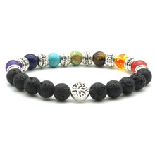 Load image into Gallery viewer, Bracelets Seven Chakras Tree Of Life Lava Stone Essential Oil Bracelet