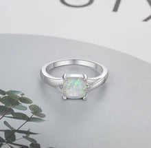 Load image into Gallery viewer, Rings Square Opal Sterling Silver Ring