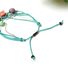 Load image into Gallery viewer, Bracelets Lava Stone Essential Oil Bracelet - Teal Lava Charms
