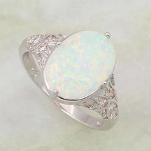 Load image into Gallery viewer, Rings White Fire Opal Sterling Silver Ring