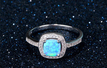 Load image into Gallery viewer, Rings Classic Square Opal Sterling Silver Ring