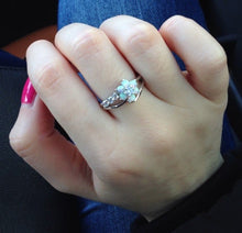Load image into Gallery viewer, Rings Floral Opal Sterling Silver Ring