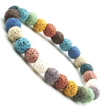 Load image into Gallery viewer, Bracelets Lava Stone Essential Oil Bracelet - Rainbow Lava Stone