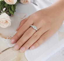 Load image into Gallery viewer, Rings Luxury Square White Opal Sterling Silver Ring