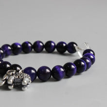 Load image into Gallery viewer, Bracelets Violet Stone Beads Elephant Charm Meditation Bracelet
