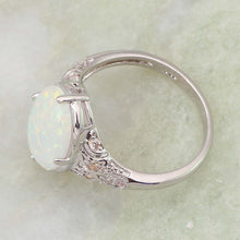 Load image into Gallery viewer, Rings White Fire Opal Sterling Silver Ring