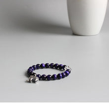 Load image into Gallery viewer, Bracelets Violet Stone Beads Elephant Charm Meditation Bracelet