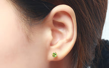 Load image into Gallery viewer, Earrings 18K Pure Rose Gold Gemstone Stud Earrings