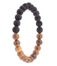 Load image into Gallery viewer, Bracelets Lava Stone Essential Oil Bracelet - Wood Beads