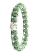 Load image into Gallery viewer, Bracelets Light Green Lava Stone Tree of Life Essential Oil Bracelet
