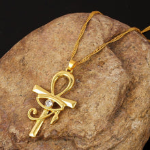 Load image into Gallery viewer, Necklaces Egyptian Ankh Cross Eye of Horus Amulet Necklace
