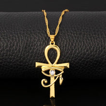 Load image into Gallery viewer, Necklaces Egyptian Ankh Cross Eye of Horus Amulet Necklace
