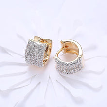 Load image into Gallery viewer, Earrings Swarovski Crystals 15mm Pave Huggie Earrings