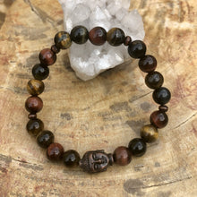 Load image into Gallery viewer, Bracelets Multi Tiger Eye &amp; Buddha Gemstone Stretch Unisex Bracelet
