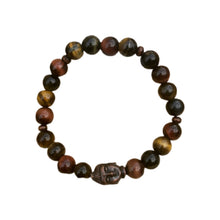 Load image into Gallery viewer, Bracelets Multi Tiger Eye & Buddha Gemstone Stretch Unisex Bracelet