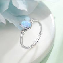 Load image into Gallery viewer, Rings Simple Oval Opal Sterling Silver Ring