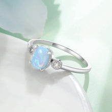 Load image into Gallery viewer, Rings Simple Oval Opal Sterling Silver Ring