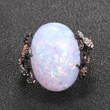 Load image into Gallery viewer, Rings Vintage White Fire Opal Natural Stone Ring