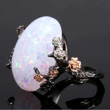 Load image into Gallery viewer, Rings Vintage White Fire Opal Natural Stone Ring