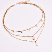 Load image into Gallery viewer, Necklaces Crescent Bead Three Layer Choker Necklace