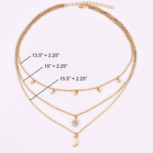 Load image into Gallery viewer, Necklaces Crescent Bead Three Layer Choker Necklace