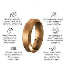 Load image into Gallery viewer, Rings Antique Gold Bevel Edge Silicone Unisex Ring
