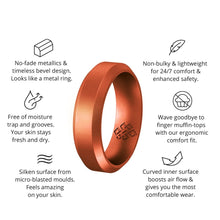 Load image into Gallery viewer, Rings Copper Bevel Edge Silicone Ring for Men