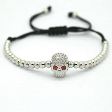 Load image into Gallery viewer, Bracelets 18K Gold Plated Beads Skull Unisex Bracelet
