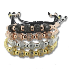 Load image into Gallery viewer, Bracelets 24K Gold Crystal Pave Setting Micro Zircon Macrame Bracelet
