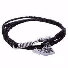 Load image into Gallery viewer, Bracelets Battle Axe Wraparound Leather Bracelets
