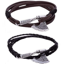 Load image into Gallery viewer, Bracelets Battle Axe Wraparound Leather Bracelets