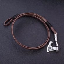 Load image into Gallery viewer, Bracelets Battle Axe Wraparound Leather Bracelets
