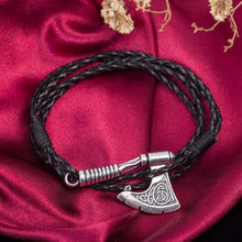 Load image into Gallery viewer, Bracelets Battle Axe Wraparound Leather Bracelets
