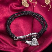 Load image into Gallery viewer, Bracelets Battle Axe Wraparound Leather Bracelets